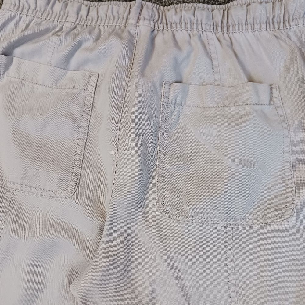 NICOLE MILLER Cargo Joggers Casual Pants 100% Lyocell Pockets Pull On Tan Size S - Picture 7 of 11